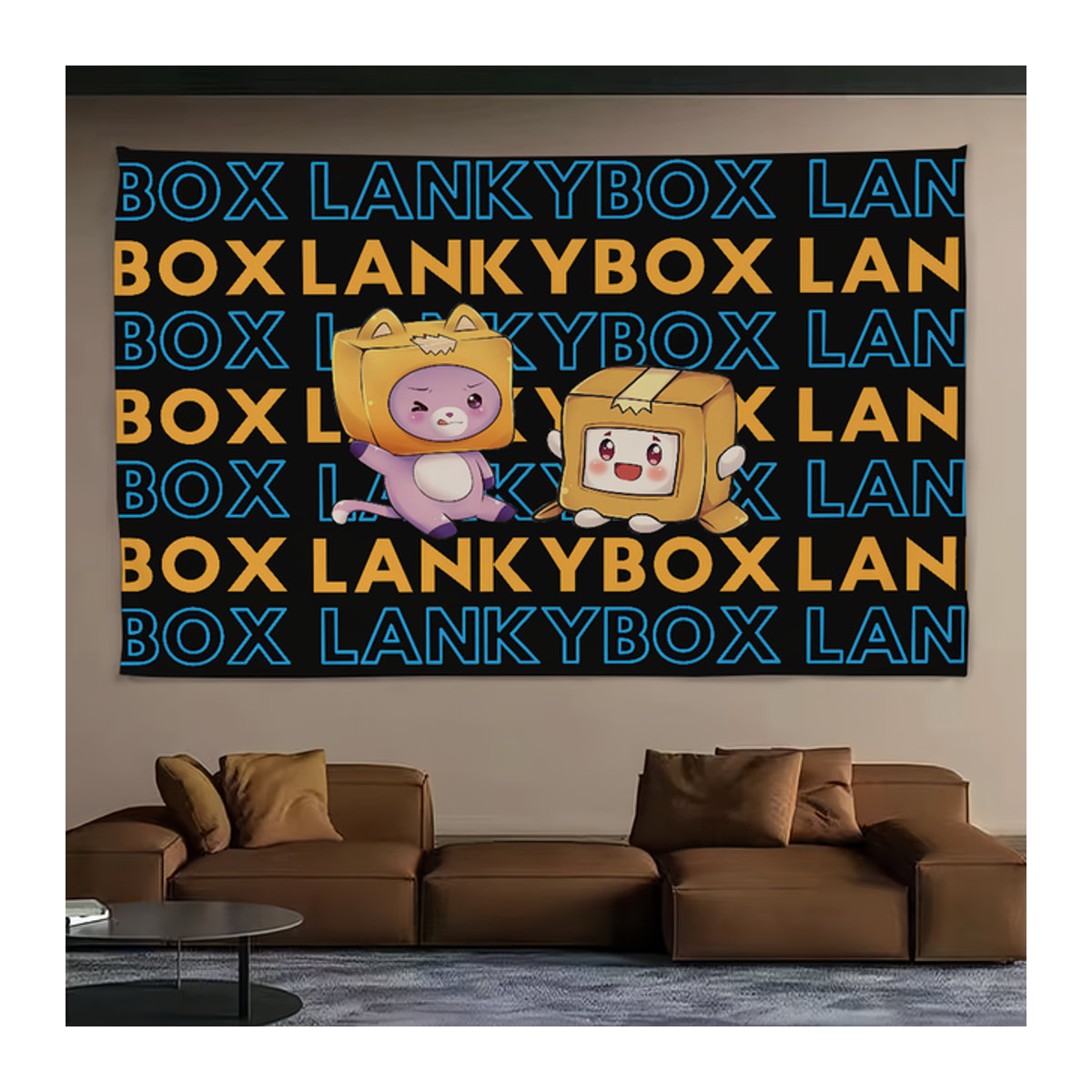 Lankybox Cartoon Wandtapisserie Schwarz Rechteckig B/H: 70 x 70 cm - Bild 1