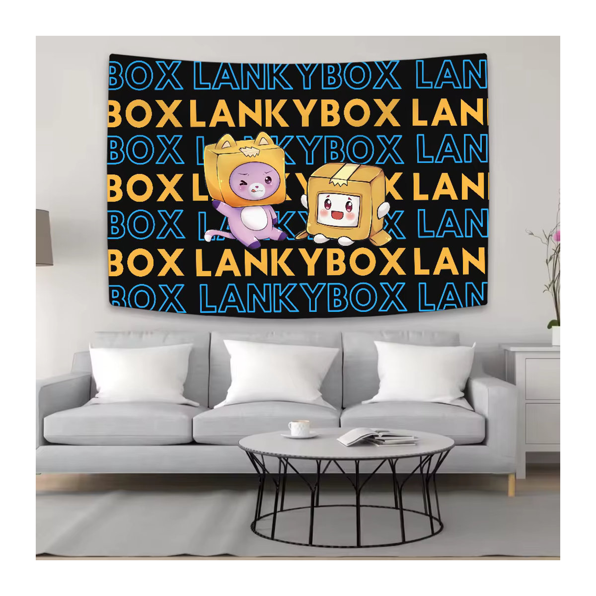 Lankybox Cartoon Wandtapisserie Schwarz Rechteckig B/H: 70 x 70 cm - Bild 2