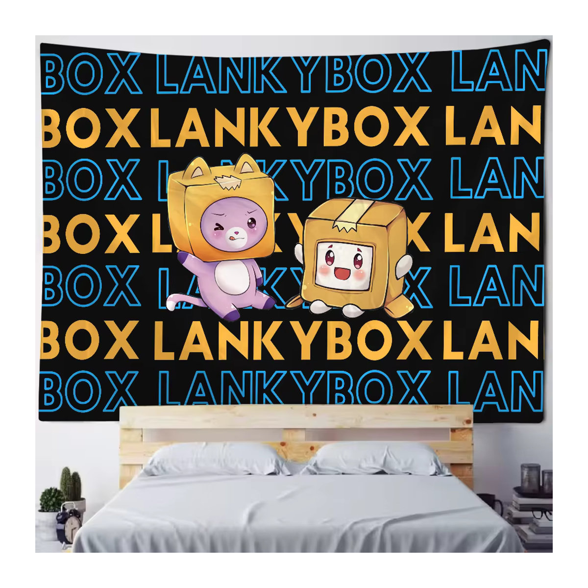 Lankybox Cartoon Wandtapisserie Schwarz Rechteckig B/H: 70 x 70 cm - Bild 4