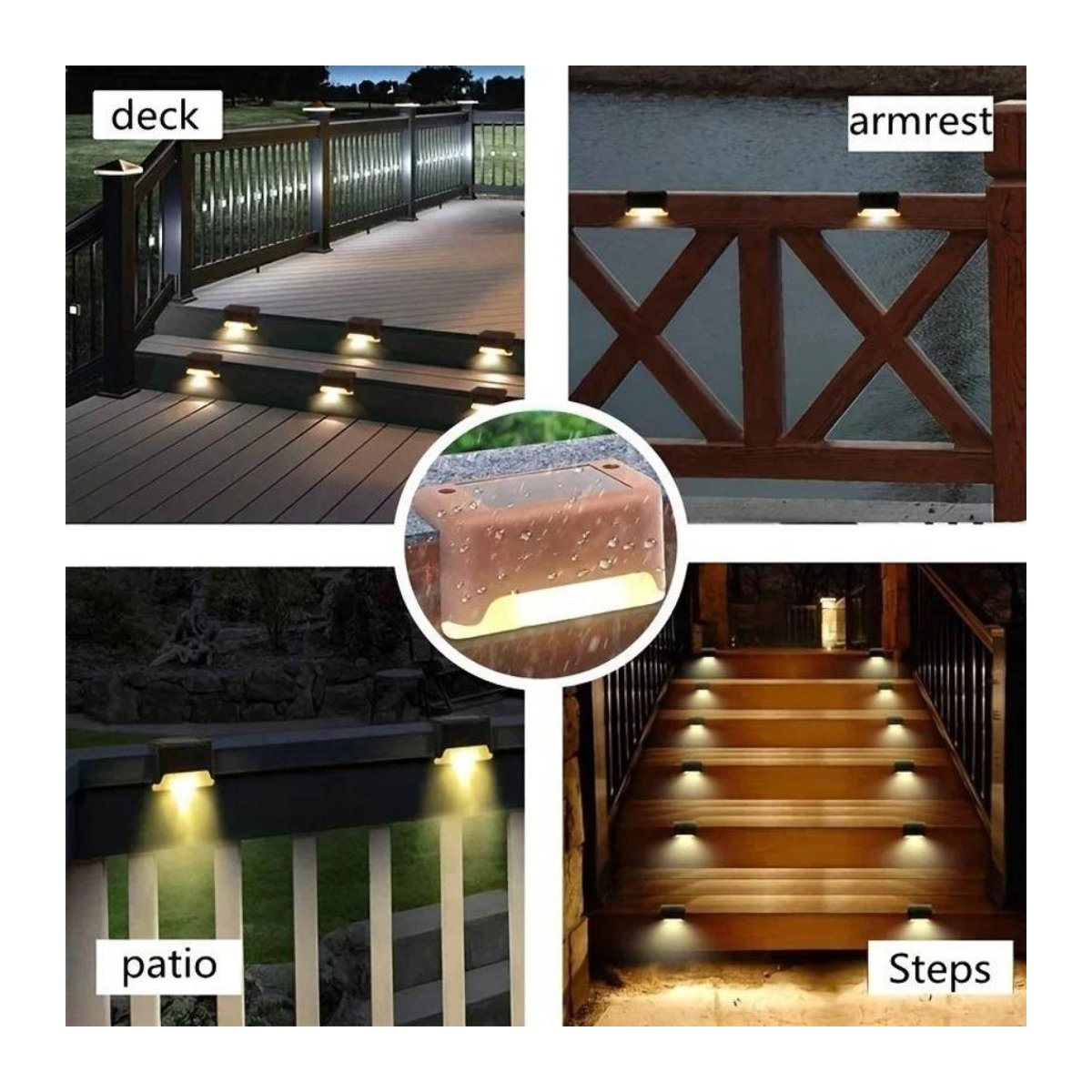 Lanzhong Solar LED Wegeleuchten Set aus 6 Stück, Wasserdichte Solar-Gartenleuchten für Terrasse und Treppe, Kaltweiß, IP65, Minimalistisches Design - Bild 7