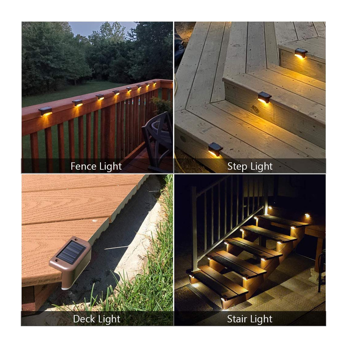 Lanzhong Solar LED Wegeleuchten Set aus 6 Stück, Wasserdichte Solar-Gartenleuchten für Terrasse und Treppe, Kaltweiß, IP65, Minimalistisches Design - Bild 9