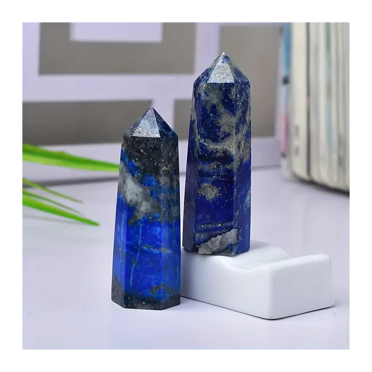 Lapis Lazuli Kristall Säule von STONE BROTHERS in Blau, Sechseckiges Mineral Ornament zur Dekoration - Bild 3