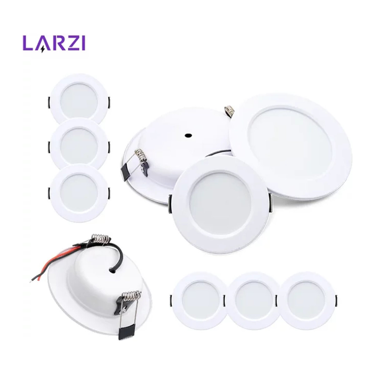 LARZI LED Einbaustrahler Weiß Aluminium Minimalistisches Rundes Deckenlicht für Schlafzimmer und Küche - Bild 1