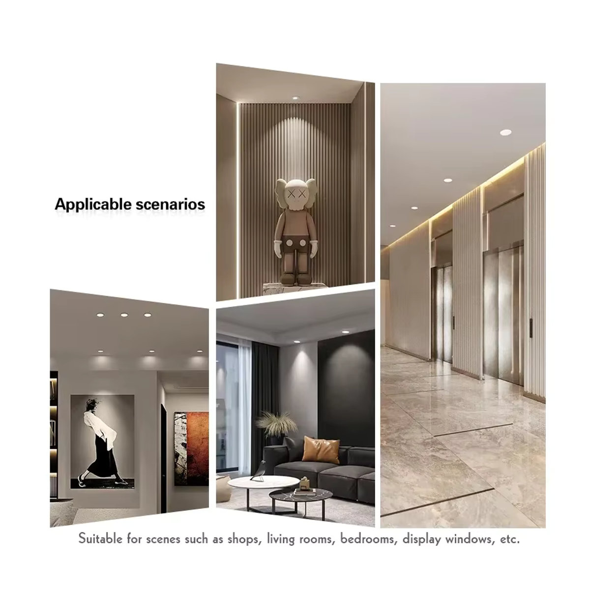 LARZI LED Einbaustrahler Weiß Aluminium Minimalistisches Rundes Deckenlicht für Schlafzimmer und Küche - Bild 6
