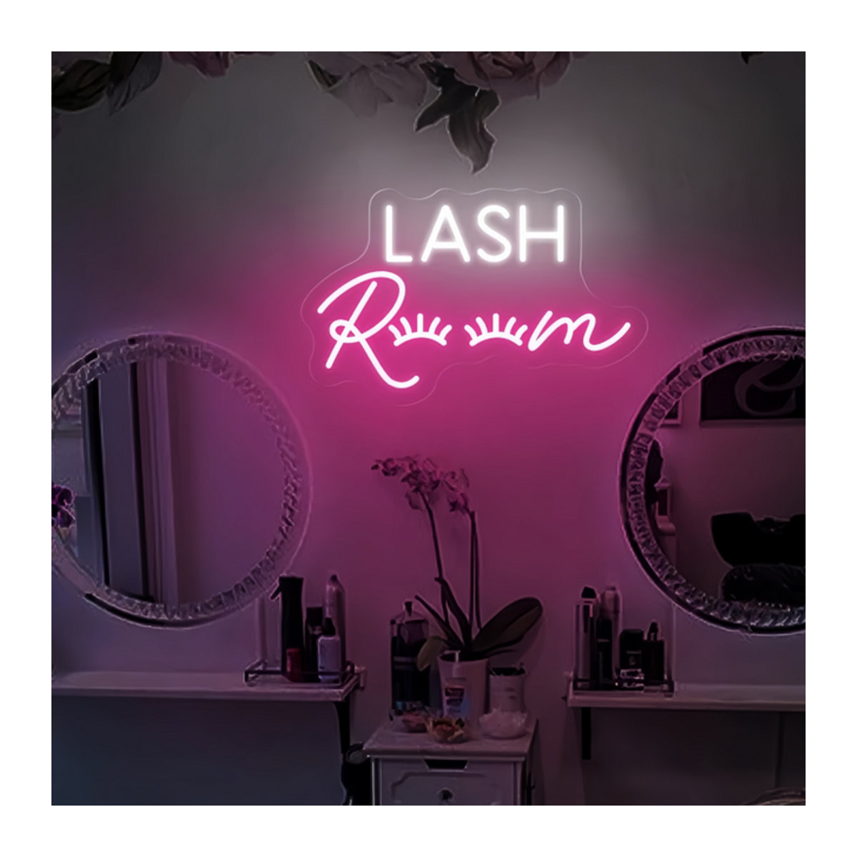Lash Room Neon-Schild Rosa LED-Wanddekoration für Beauty- und Make-up-Räume mit USB-Anschluss - Bild 1