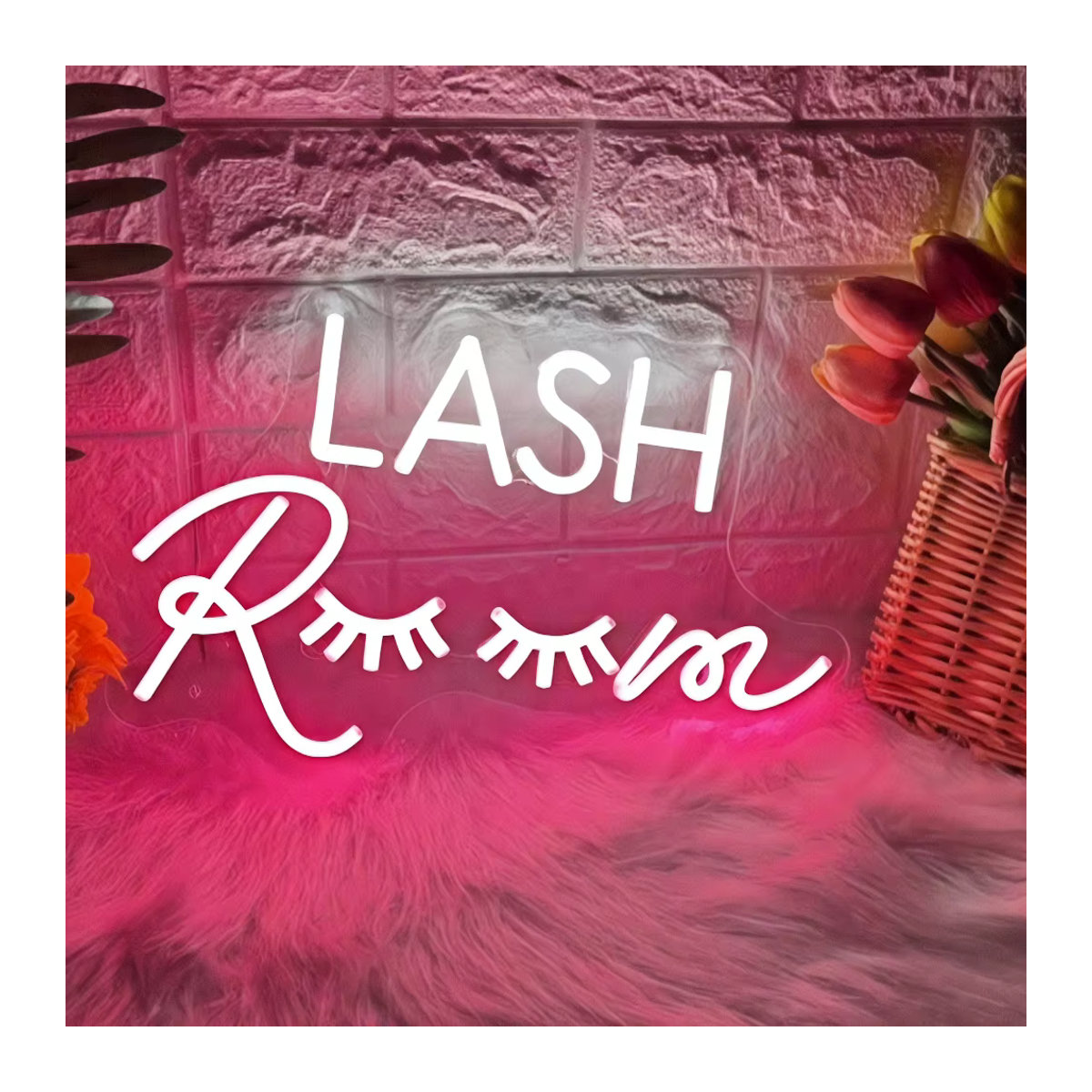 Lash Room Neon-Schild Rosa LED-Wanddekoration für Beauty- und Make-up-Räume mit USB-Anschluss - Bild 2