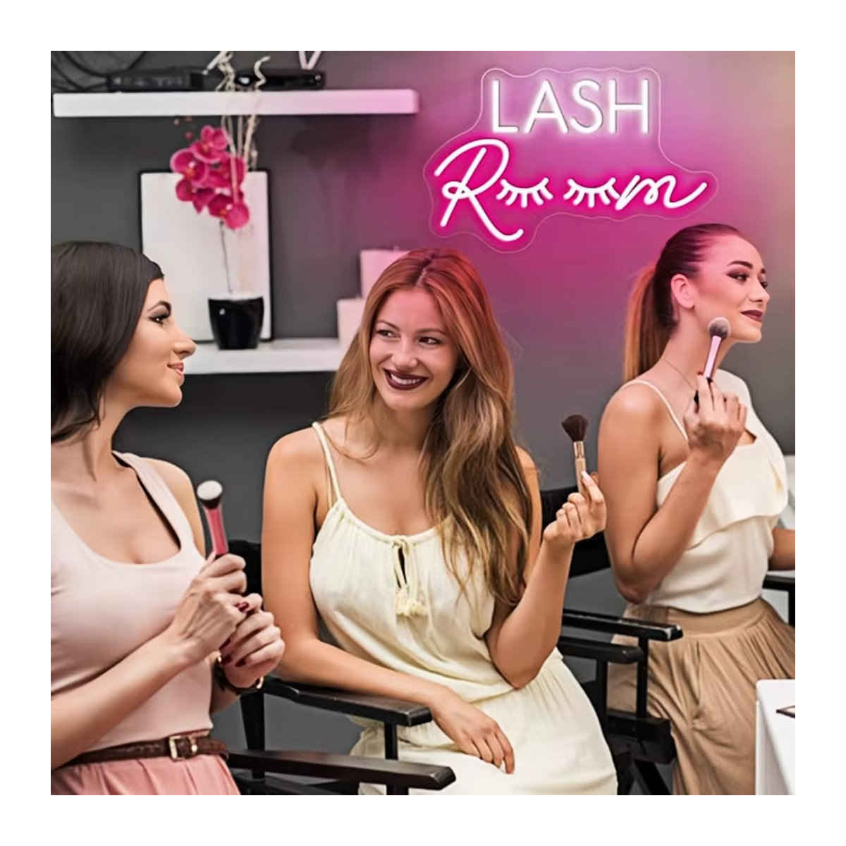 Lash Room Neon-Schild Rosa LED-Wanddekoration für Beauty- und Make-up-Räume mit USB-Anschluss - Bild 3