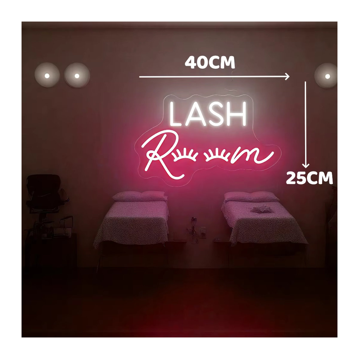 Lash Room Neon-Schild Rosa LED-Wanddekoration für Beauty- und Make-up-Räume mit USB-Anschluss - Bild 5