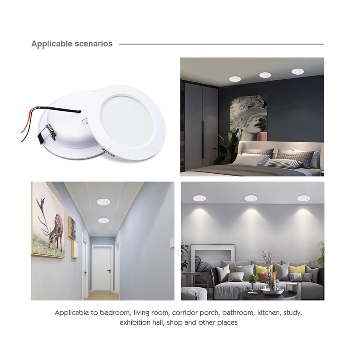 LATTUSO LED Einbaustrahler aus Aluminium in Weiß, minimalistisches LED Downlight Panel für Innenräume - Bild 4