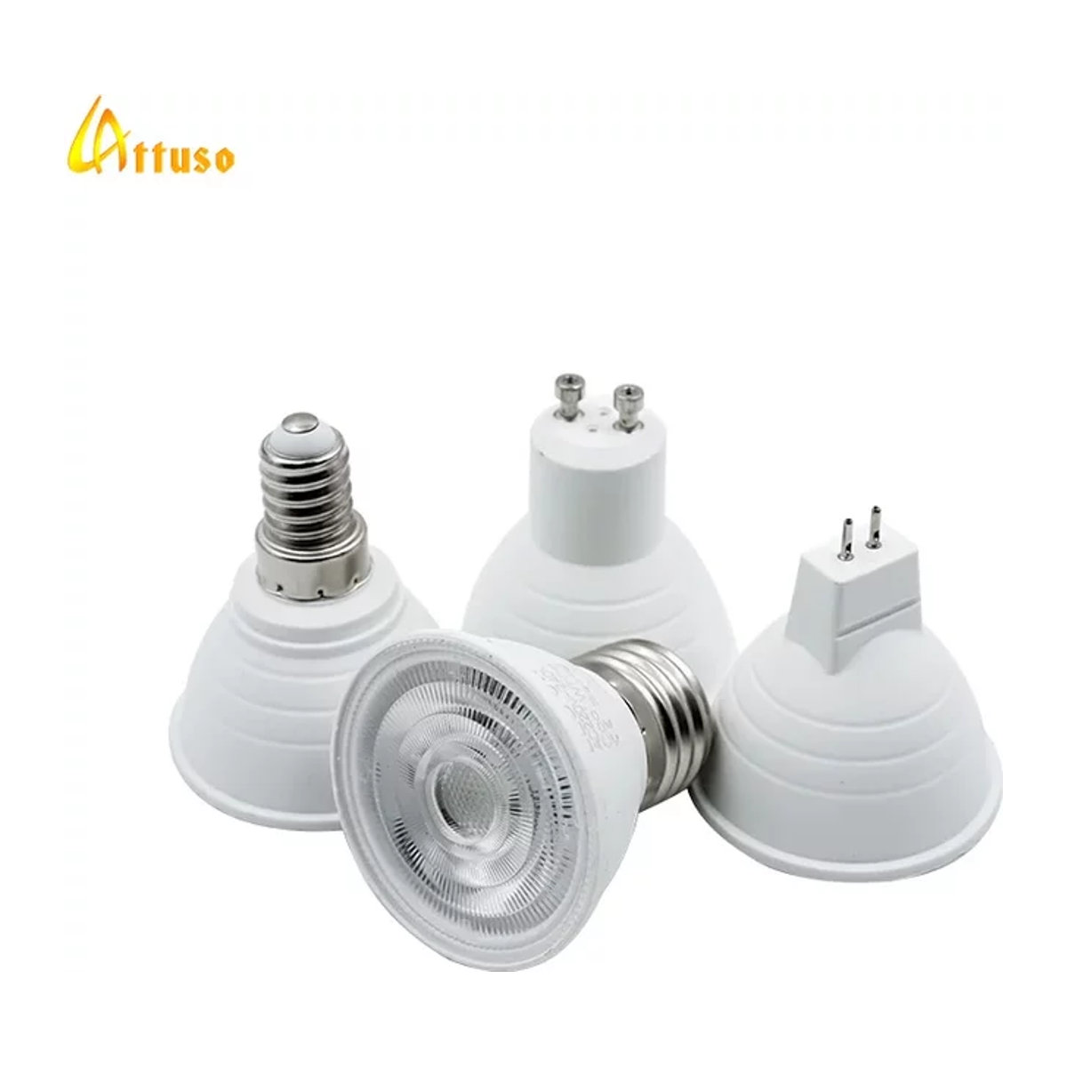 LATTUSO LED Strahler COB Leuchtmittel Warmweiß 6 W mit E27 E14 MR16 GU10 Fassung aus Aluminium - Bild 1