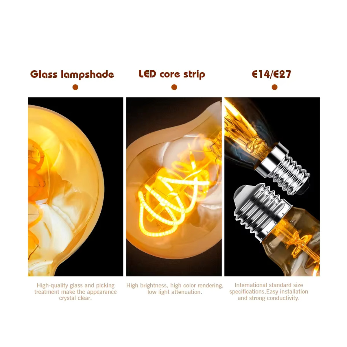 LATTUSO Retro Edison LED Glühlampe aus Glas in Warmweiß - Bild 2