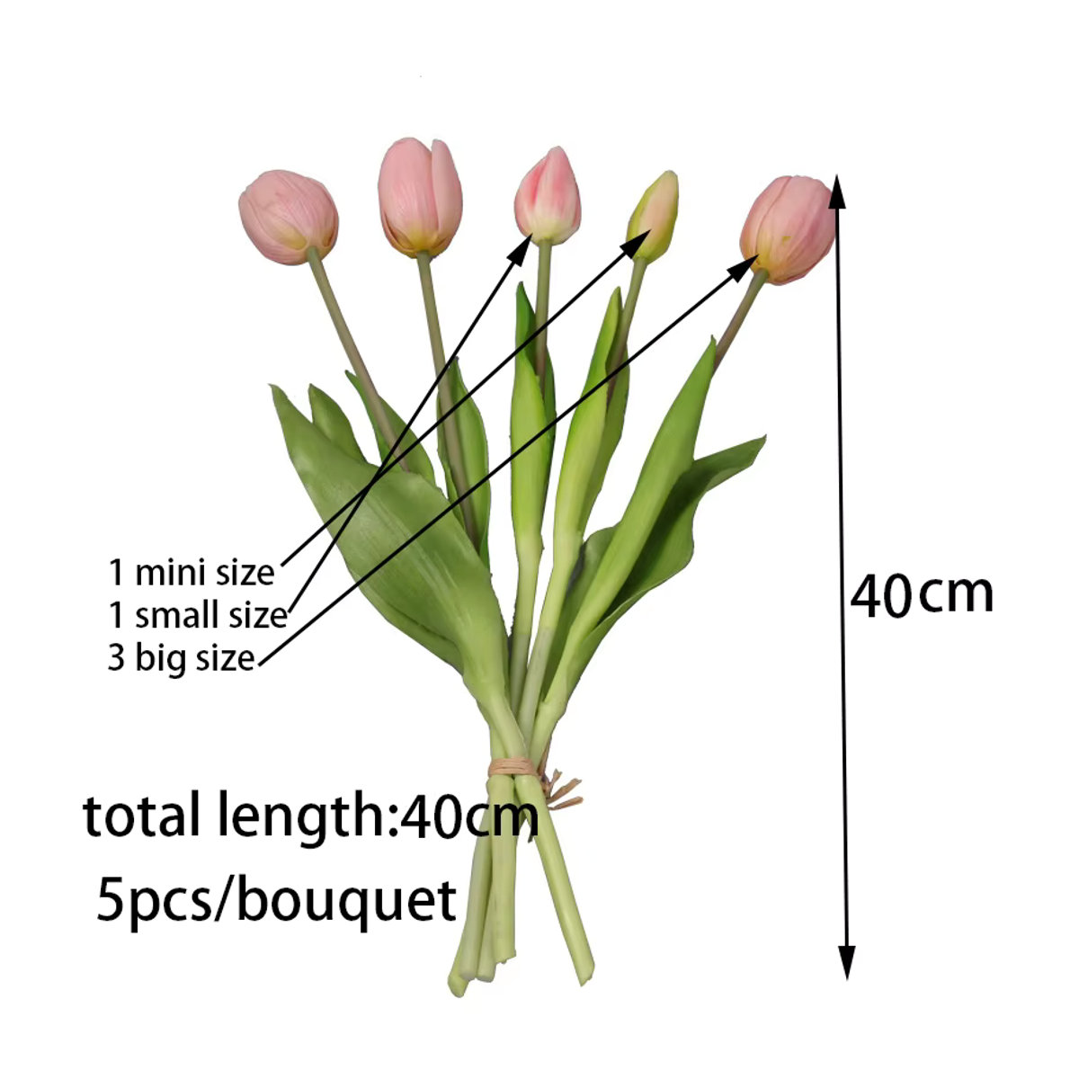 LaurelChow 5er Set Künstliche Tulpen aus Silikon in Orange und Mehrfarbig als Real Touch Blumenbouquet für Hochzeitsdekoration und Heimdekor - Bild 2