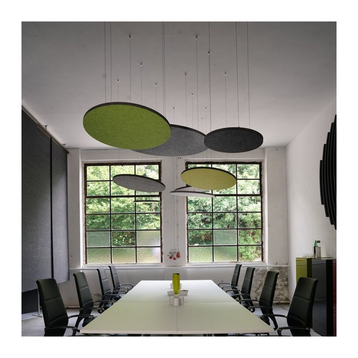 LAUTLOZ Deckensegel-Set ceiling round in Anthrazit, rund und modern, B/T/H: 75 x 75 x 2,5 cm - Bild 1