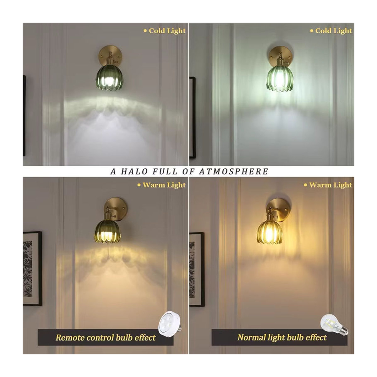 Lava Ball LED Wandleuchte aus Glas in Grün im modernen skandinavischen Design mit Schalter - Bild 3