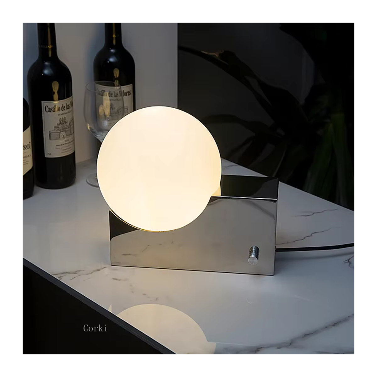 Lava Corki Dimmbare LED Tischlampe im Skandinavischen Design aus Glas in Silber - Bild 3