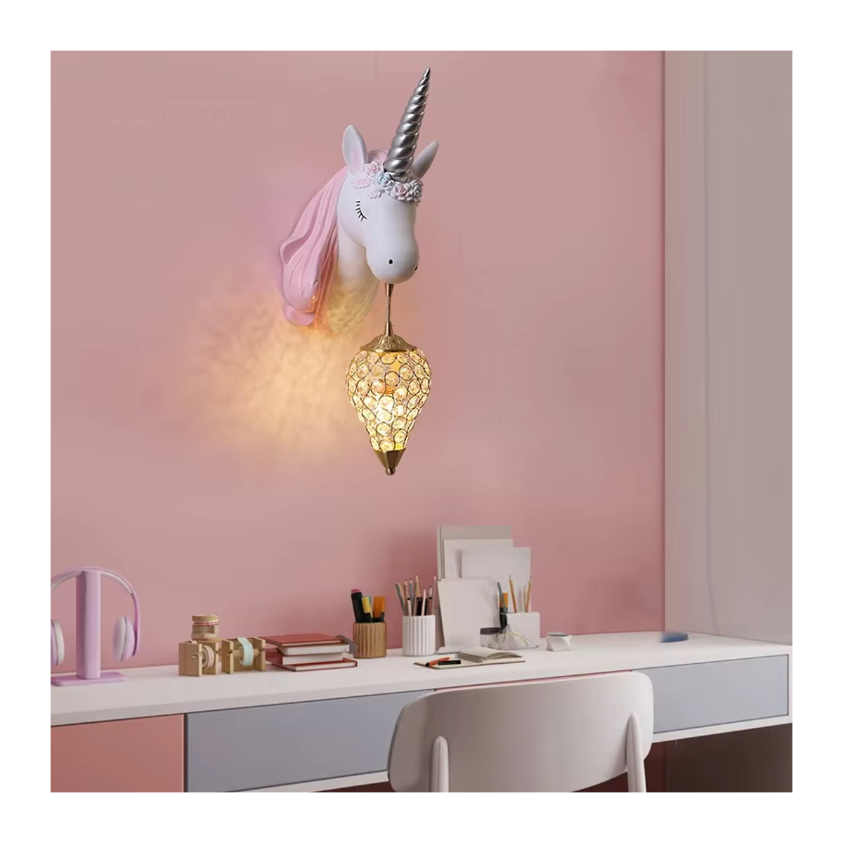 Lava Corki Einhorn Wandleuchte in Weiß im modernen skandinavischen Design für Kinderzimmer und Schlafzimmer - Bild 3