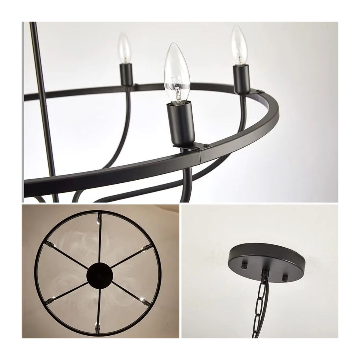 Lava Corki LED Kronleuchter im Industrial Design aus Metall, Schwarz - Bild 4