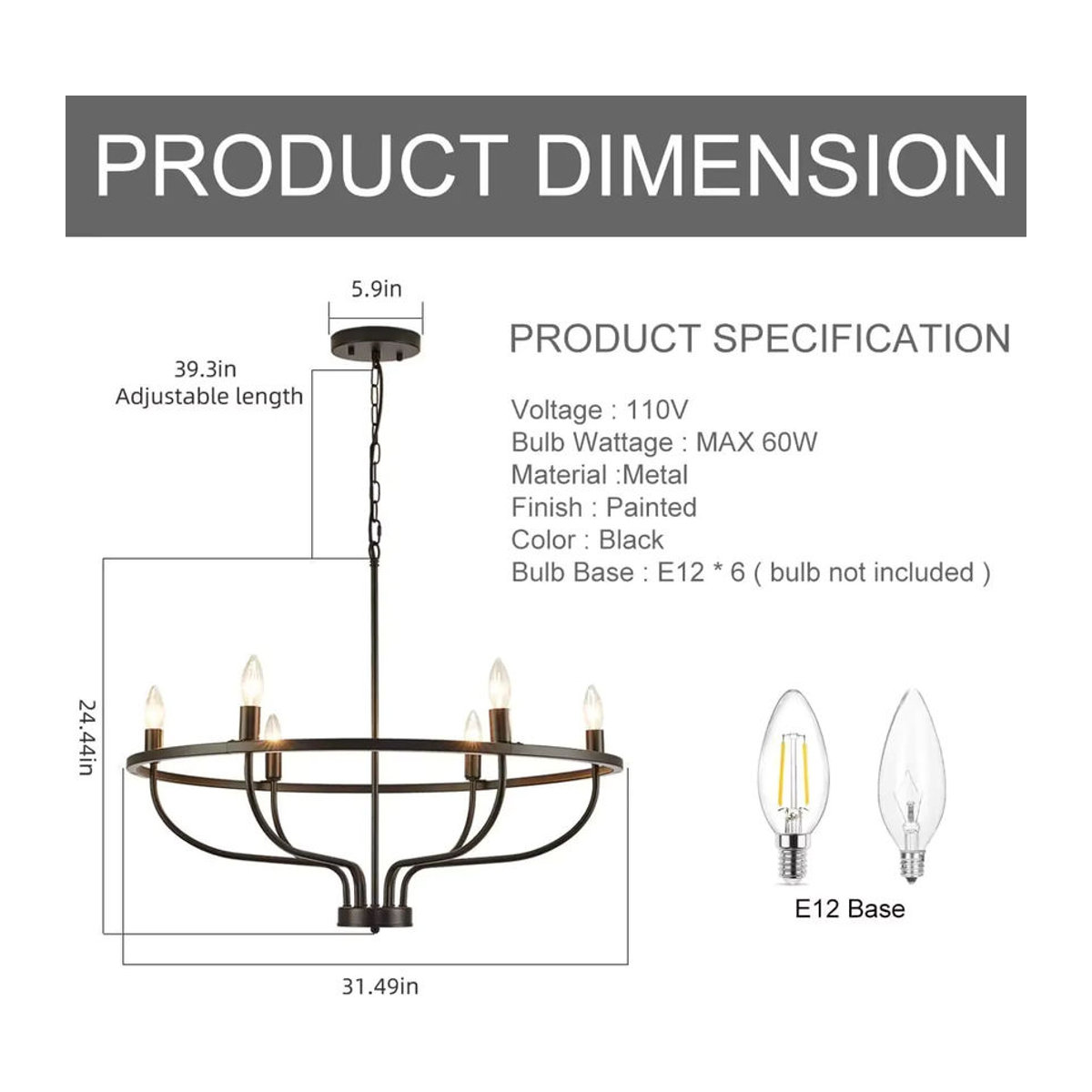 Lava Corki LED Kronleuchter im Industrial Design aus Metall, Schwarz - Bild 5