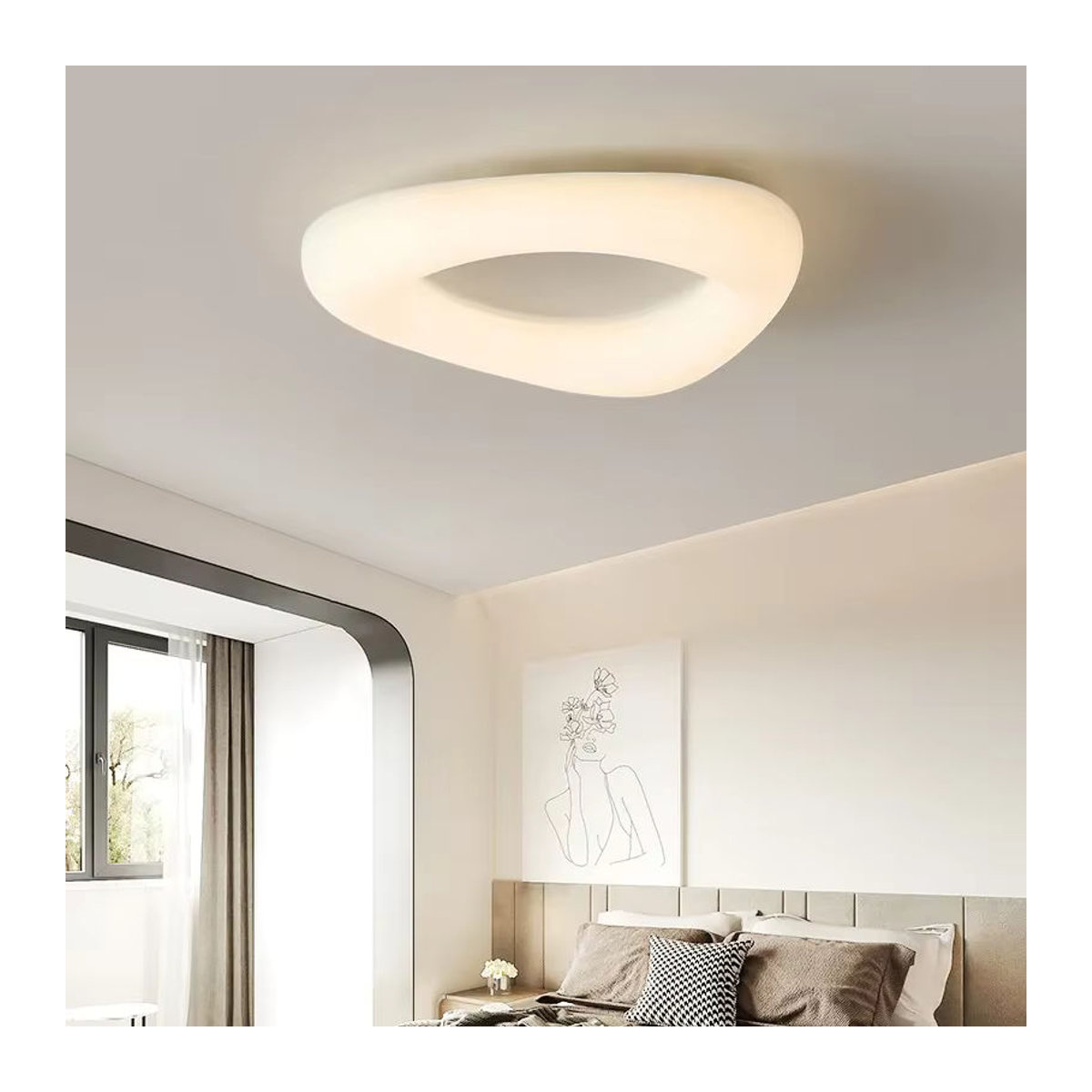 Lava Corki LED Pendelleuchte in Weiß, minimalistisches Design aus Acryl für Schlafzimmer, Esszimmer oder Arbeitszimmer - Bild 2