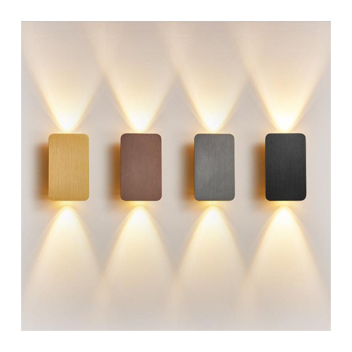 Lava Corki LED Wandleuchte aus gebürstetem Aluminium in Schwarz, modern und minimalistisch für Wohnzimmer, Schlafzimmer und Flur - Bild 1