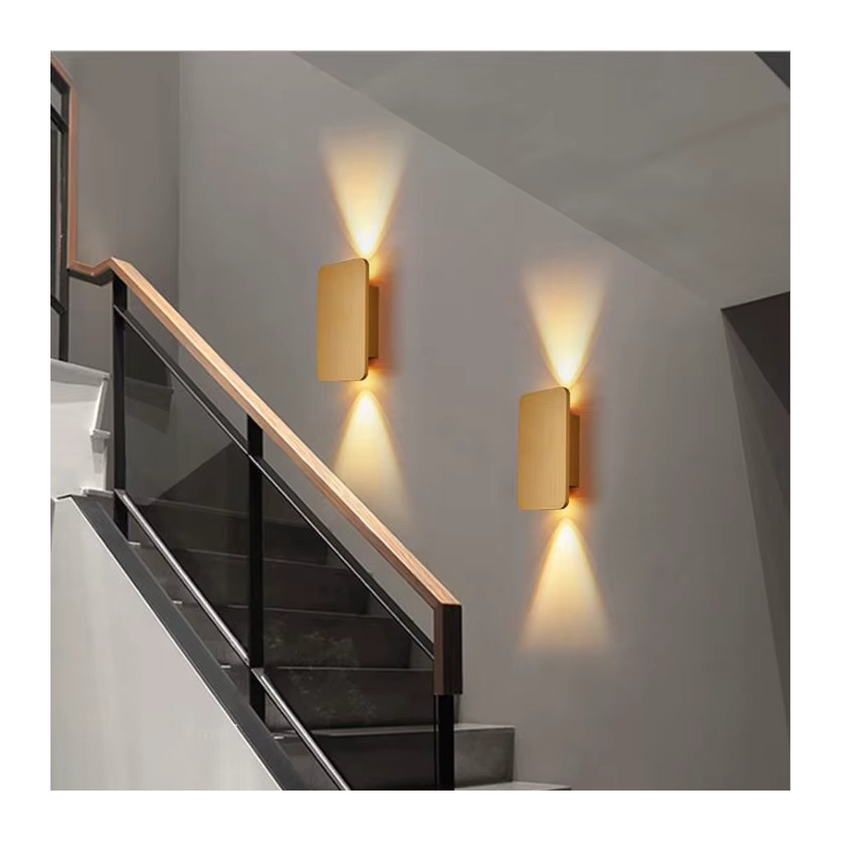 Lava Corki LED Wandleuchte aus gebürstetem Aluminium in Schwarz, modern und minimalistisch für Wohnzimmer, Schlafzimmer und Flur - Bild 2