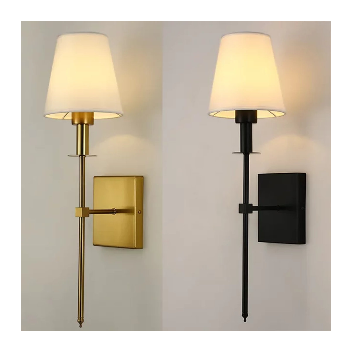 Lava Corki Moderne Amerikanische LED Wandlampe mit Stoff Lampenschirm für Badezimmer, Schlafzimmer und Korridor - Bild 1