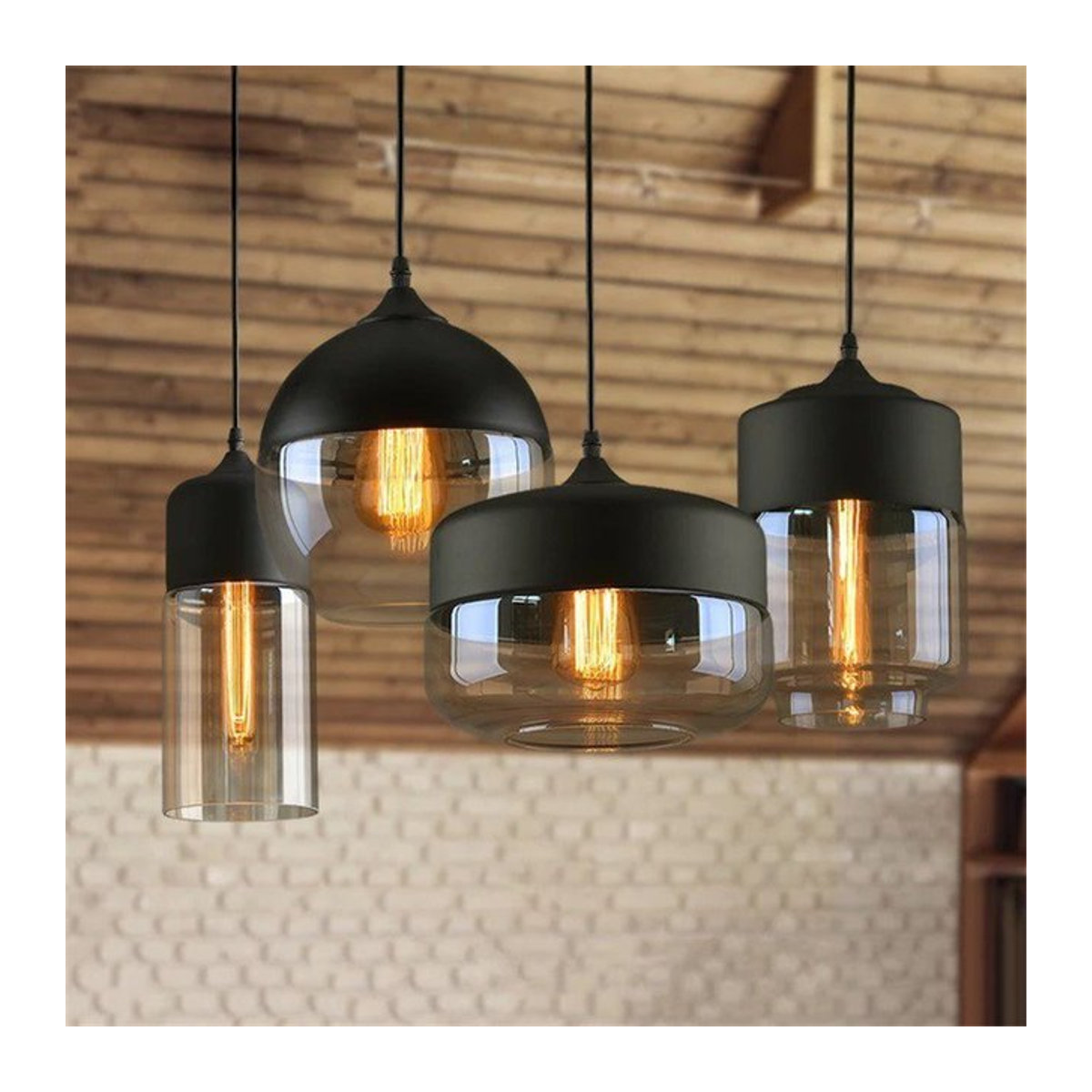 Lava Corki Pendelleuchte aus Glas in Schwarz im modernen skandinavischen Design - Bild 1