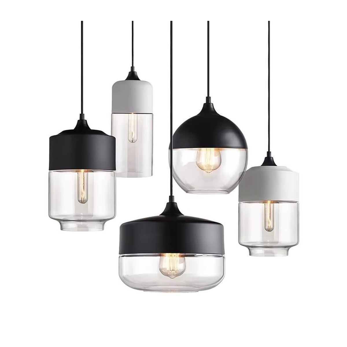 Lava Corki Pendelleuchte aus Glas in Schwarz im modernen skandinavischen Design - Bild 4