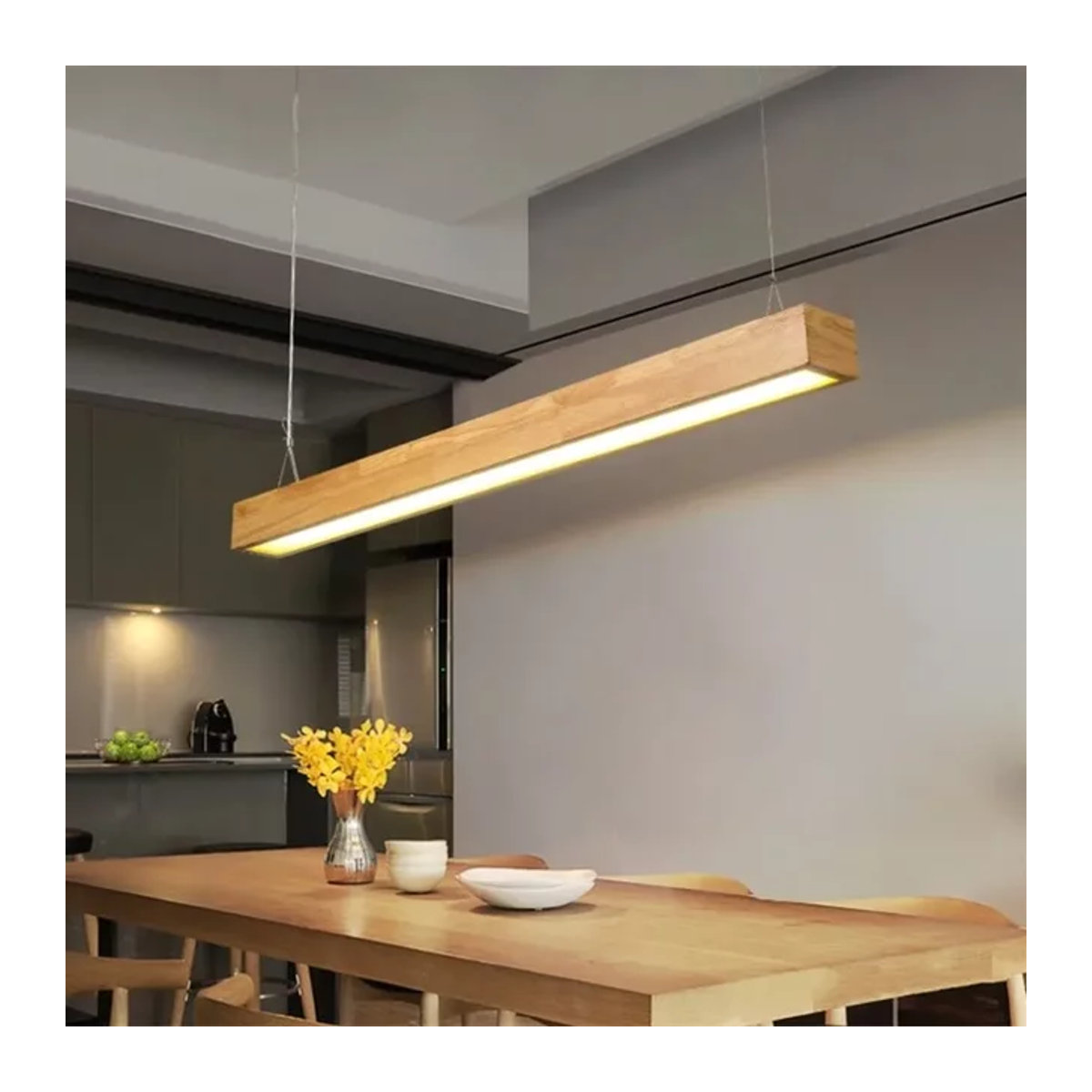 Lava Corki Pendelleuchte aus Massivholz im skandinavischen Design mit LED in Natur und Weiß - Bild 1