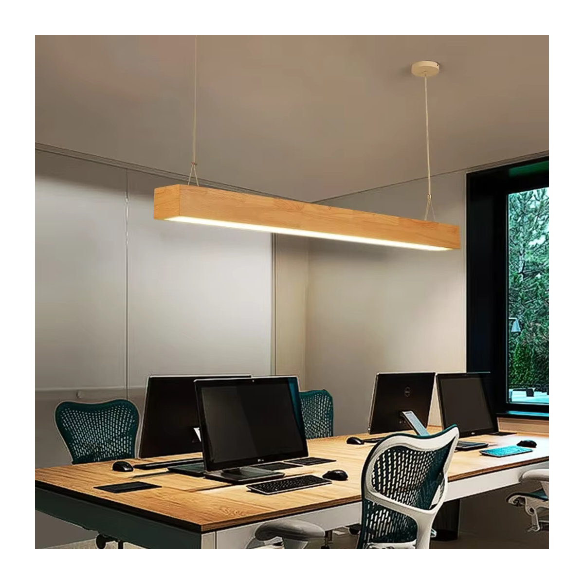 Lava Corki Pendelleuchte aus Massivholz im skandinavischen Design mit LED in Natur und Weiß - Bild 2