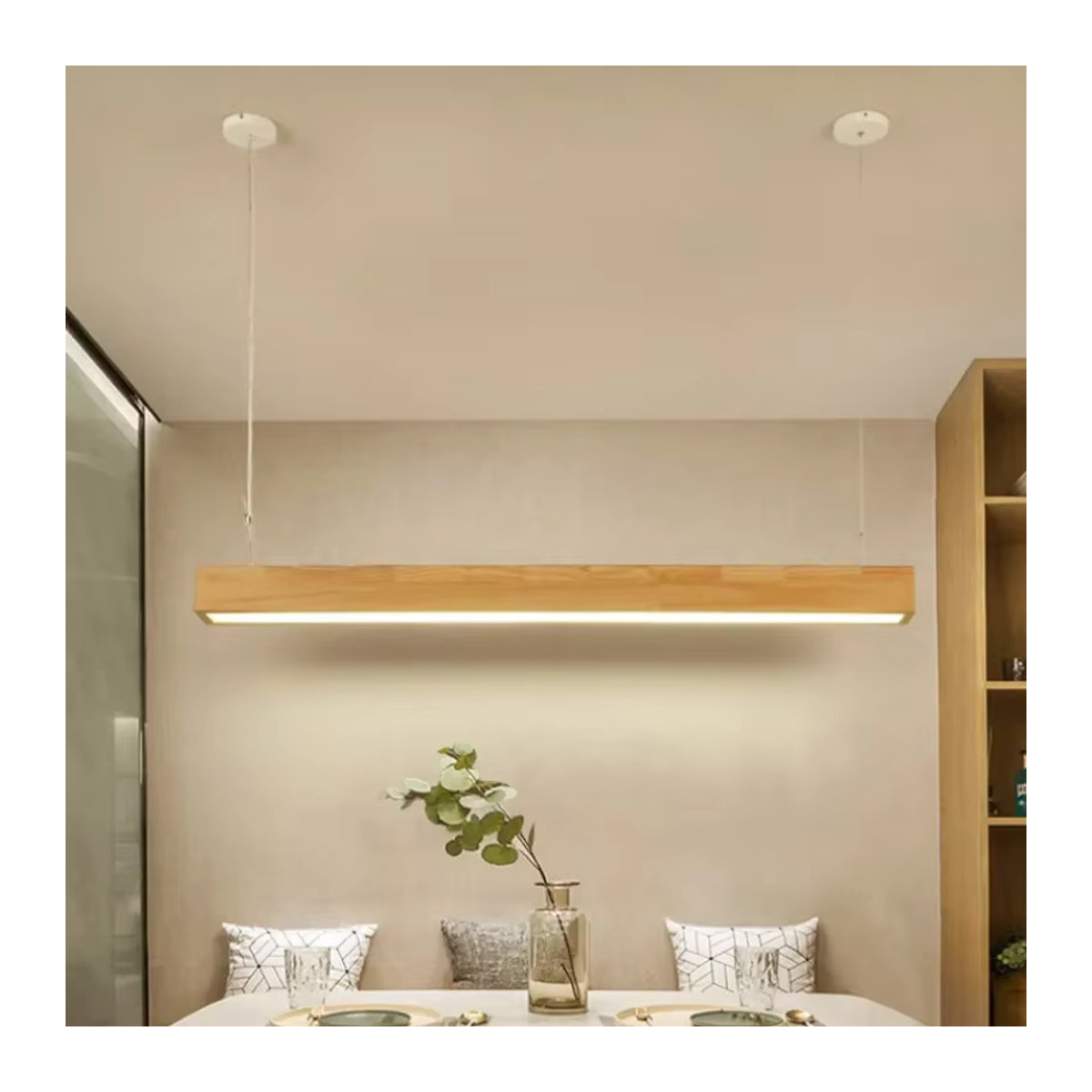 Lava Corki Pendelleuchte aus Massivholz im skandinavischen Design mit LED in Natur und Weiß - Bild 3