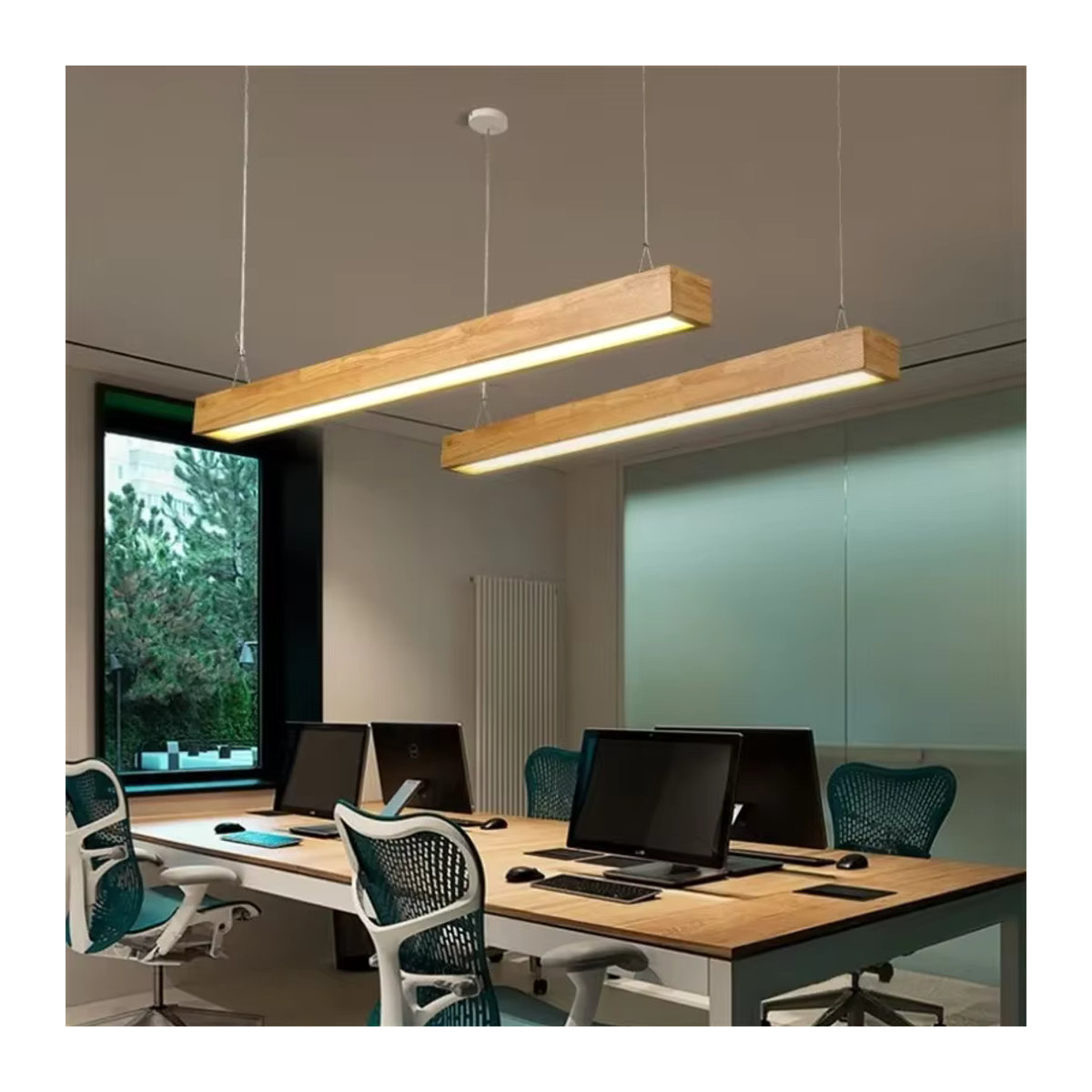 Lava Corki Pendelleuchte aus Massivholz im skandinavischen Design mit LED in Natur und Weiß - Bild 4