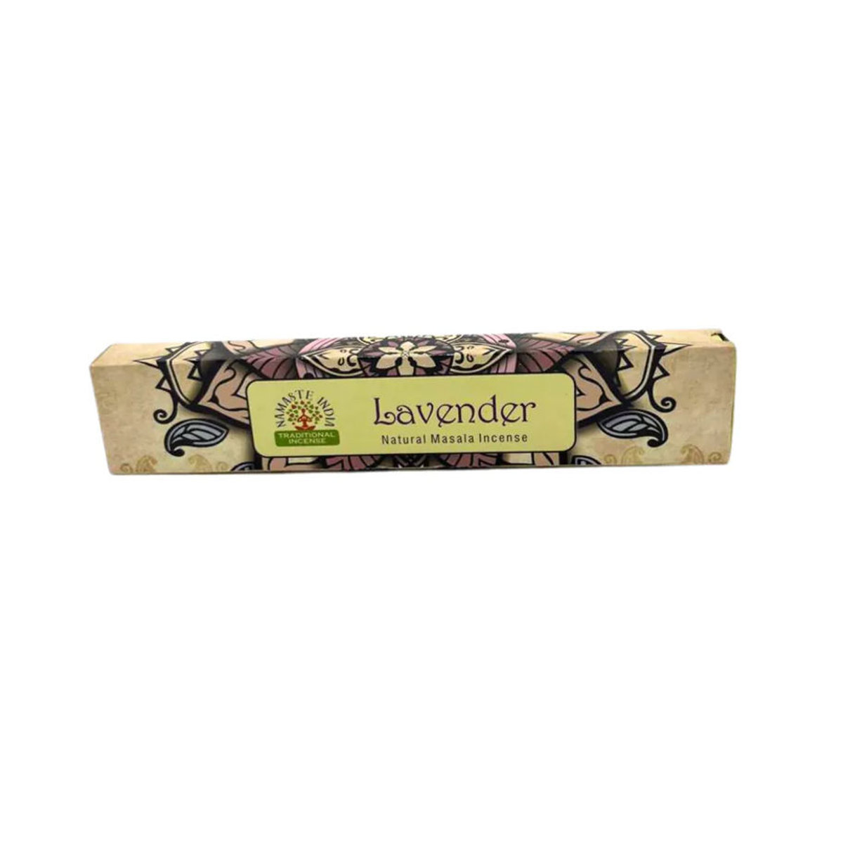 Lavendel Masala Räucherstäbchen von SHAMTAM in Beige mit floralem Mandala-Design - Bild 2