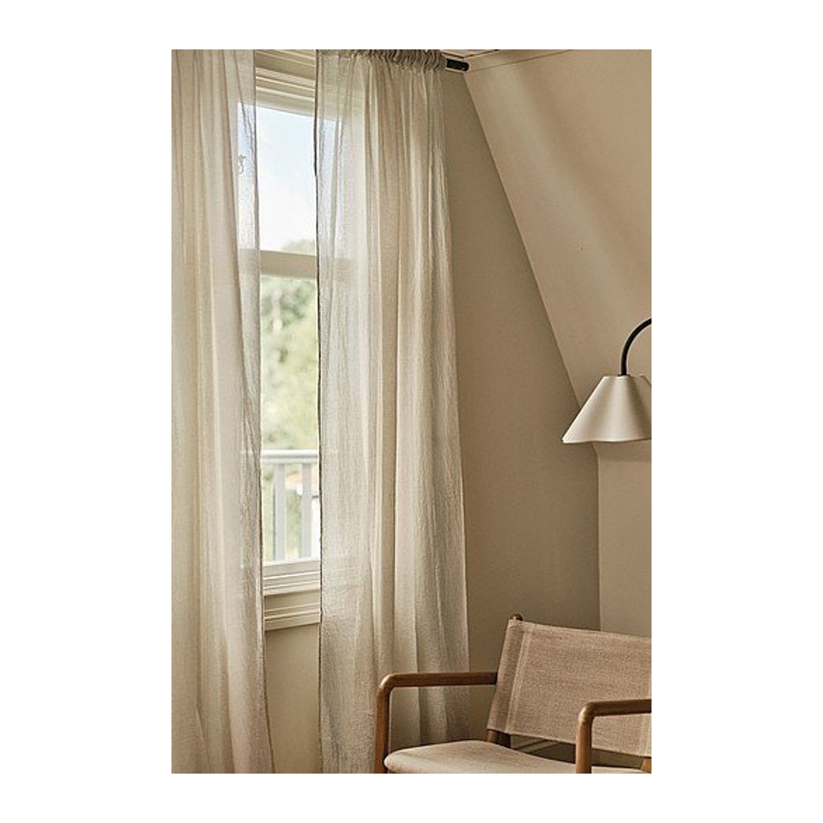 LAYER Multifunktionsgardine im 2er-Pack, semi-transparent, beige und weiß - Bild 1