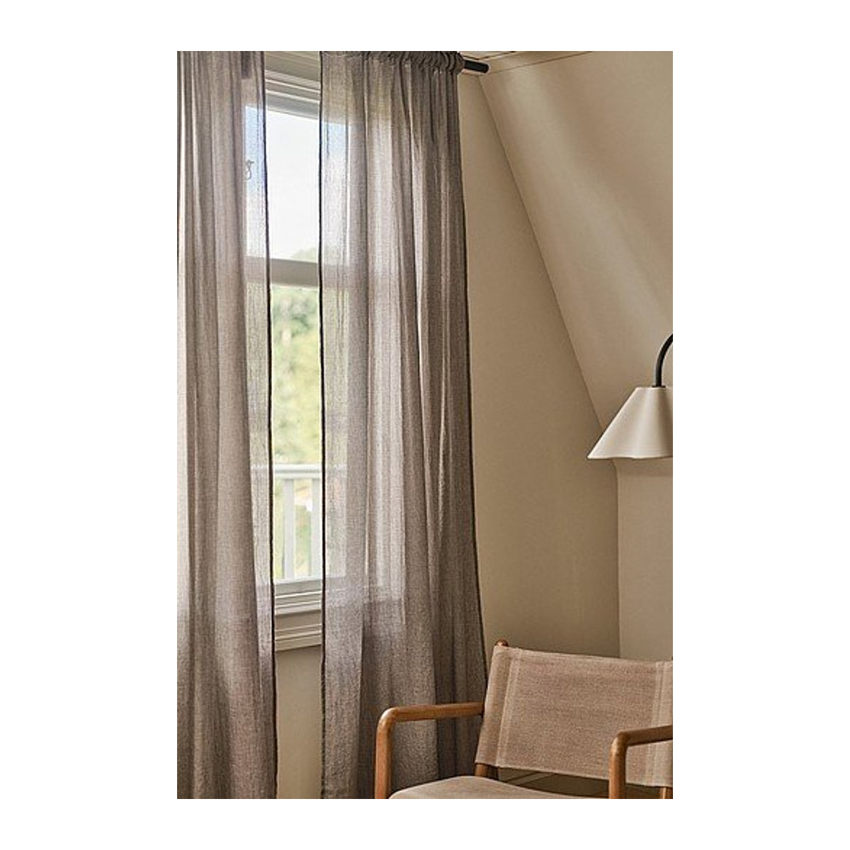 LAYER Multifunktionsgardine im 2er-Pack, semi-transparent, braun und grau - Bild 1