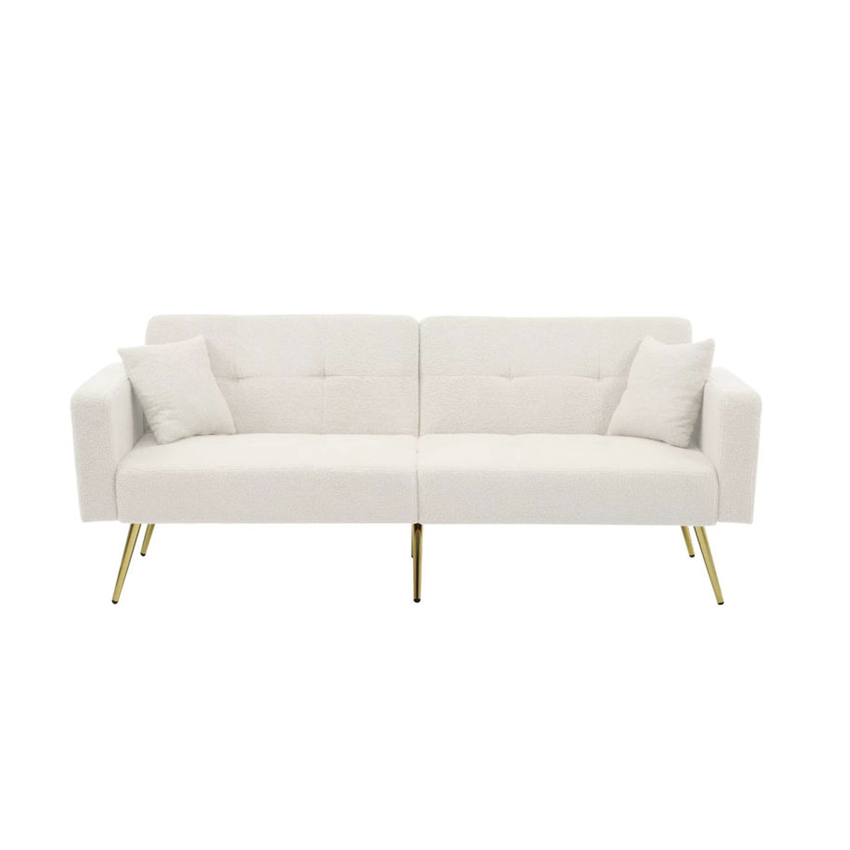 Lazyspace Modernes Samt-Schlafsofa mit Bettfunktion in Grün oder Beige inklusive Kissen und Seitentaschen - Bild 2