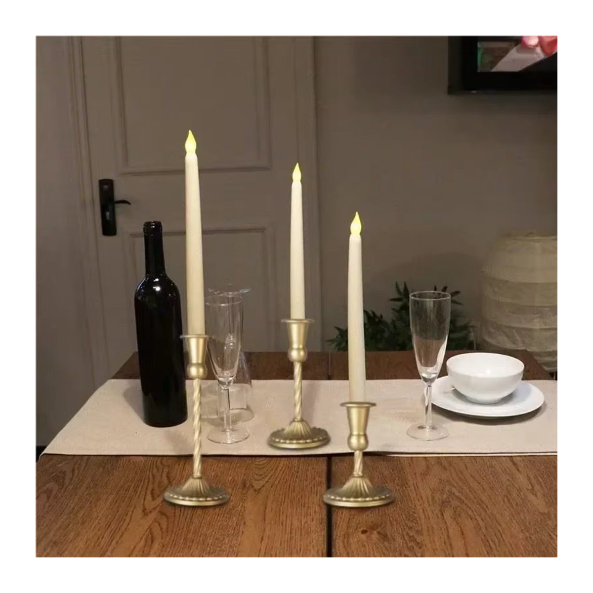 Lazzy house Retro Gold Spirale Kerzenhalter aus Metall für Tafelkerzen als Vintage Deko für Hochzeit und Candlelight Dinner - Bild 3