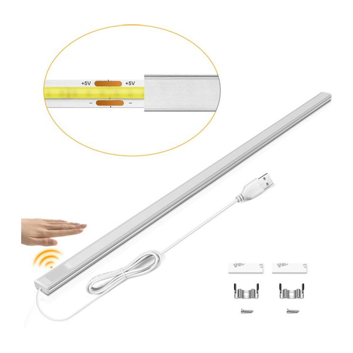 Lcamaw COB LED Nachtlicht mit Hand-Scan und Bewegungssensor, USB-betriebene Schrankbeleuchtung für Küche und Tisch, minimalistisches Design - Bild 1