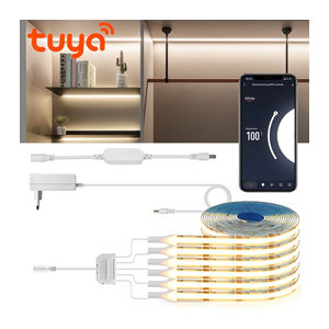 Lcamaw Dimmbare LED COB Streifen Licht mit WIFI App Steuerung für Schrank, Küche und Vitrine, Weiß
