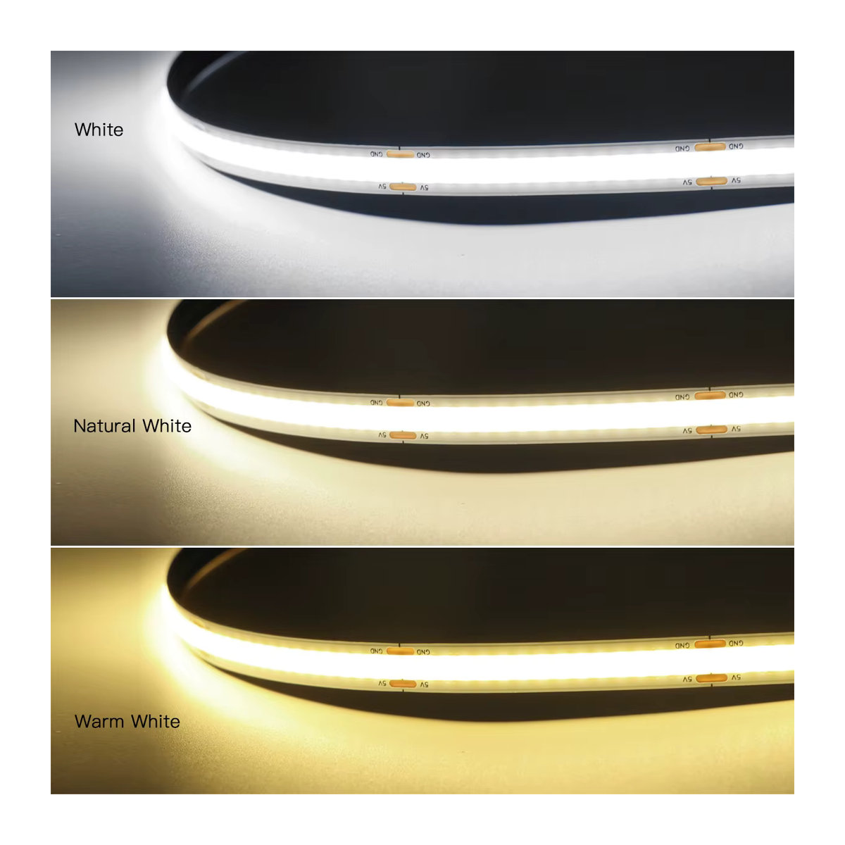 Lcamaw Dimmbare LED COB Streifen Licht mit WIFI App Steuerung für Schrank, Küche und Vitrine, Weiß - Bild 3