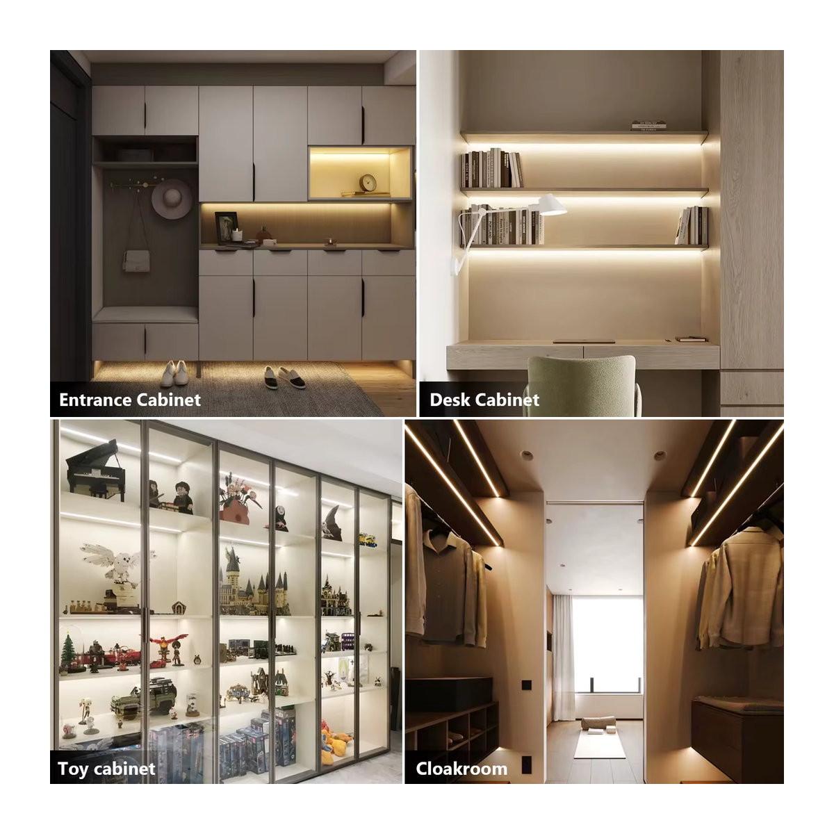 Lcamaw Dimmbare LED COB Streifen Licht mit WIFI App Steuerung für Schrank, Küche und Vitrine, Weiß - Bild 4