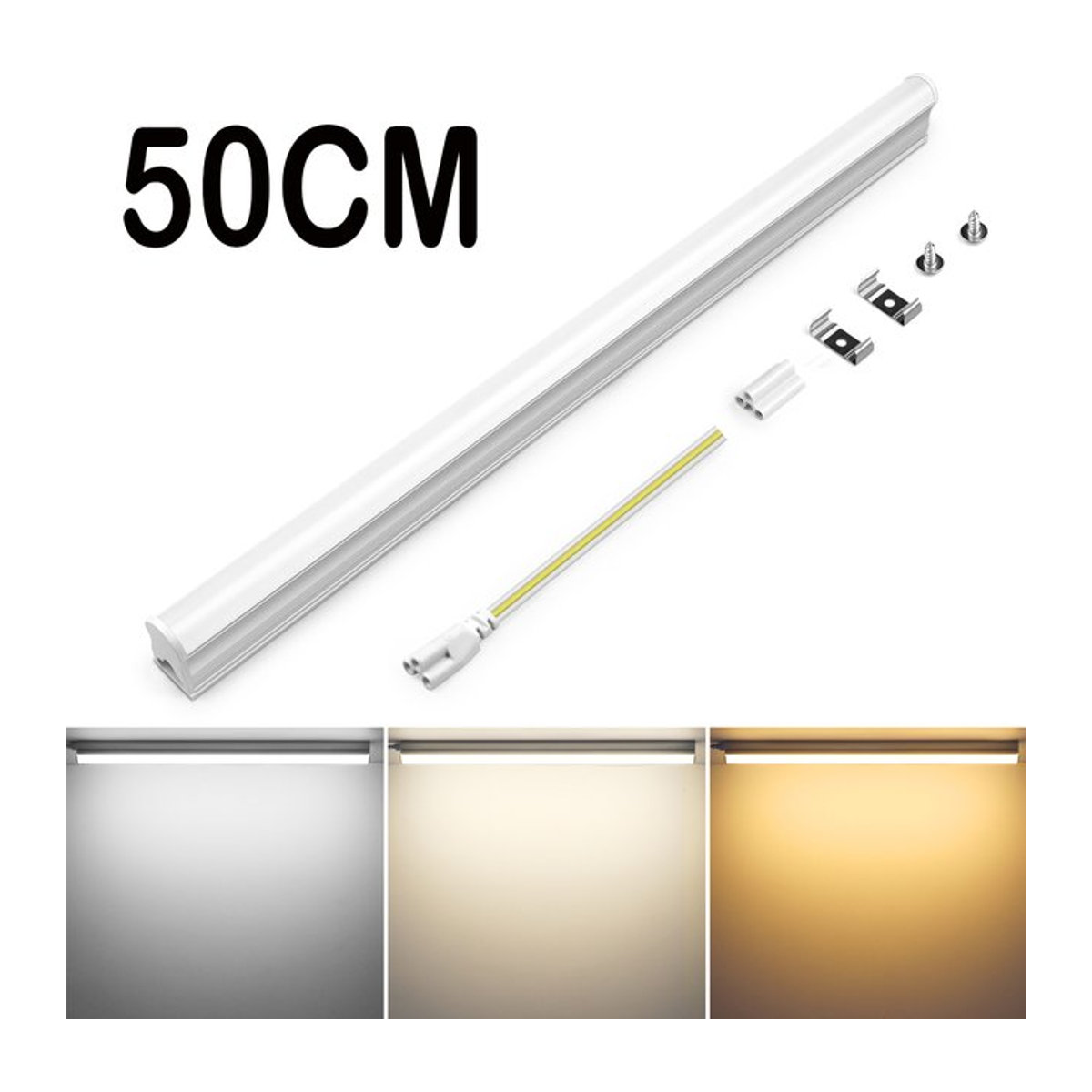 Lcamaw LED T5 Röhrenlampe 15W aus Aluminium für Küche und Kleiderschrank, Länge: 50 cm - Bild 1