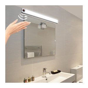 Lcamaw LED Wandlampe mit Bewegungsmelder in Weiß, wiederaufladbare USB Spiegelleuchte für Badezimmer, Küche und Schrank