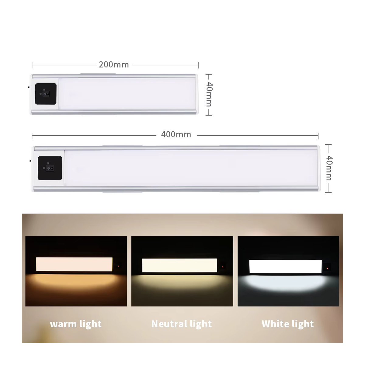 Lcamaw LED Wandlampe mit Bewegungsmelder in Weiß, wiederaufladbare USB Spiegelleuchte für Badezimmer, Küche und Schrank - Bild 2