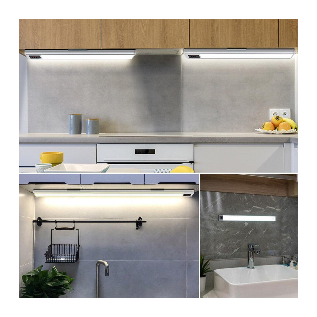 Lcamaw Lighting LED Bar Licht mit PIR Bewegungssensor aus Aluminium für Schrank und Küche, Warm White, Silber - Bild 5