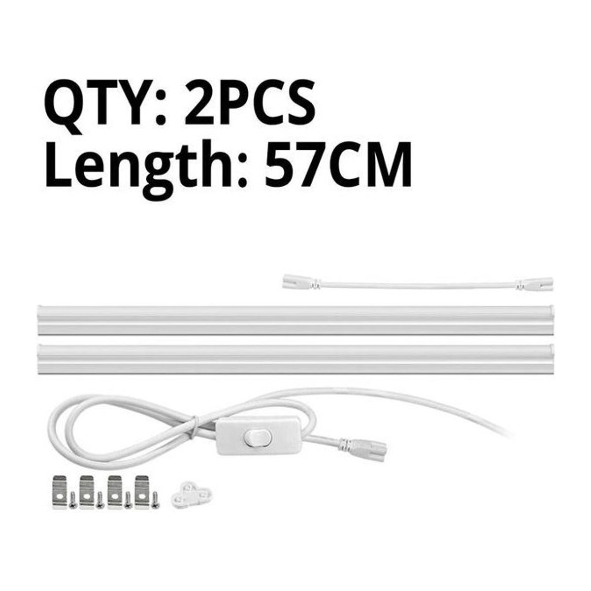 Lcamaw Lighting Light T5 LED-Röhren-Wandleuchte Set aus 2 Stück in Weiß mit EU-Netzschalter für Küchenbeleuchtung aus Aluminium und Acryl - Bild 1