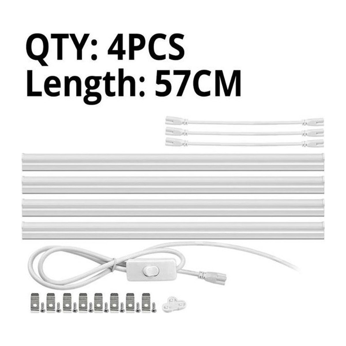 Lcamaw Lighting Light T5 LED-Röhren-Wandleuchte Set aus 4 Stück, warmweiß, Aluminium und Acryl, minimalistisches Design für die Küchenbeleuchtung - Bild 1
