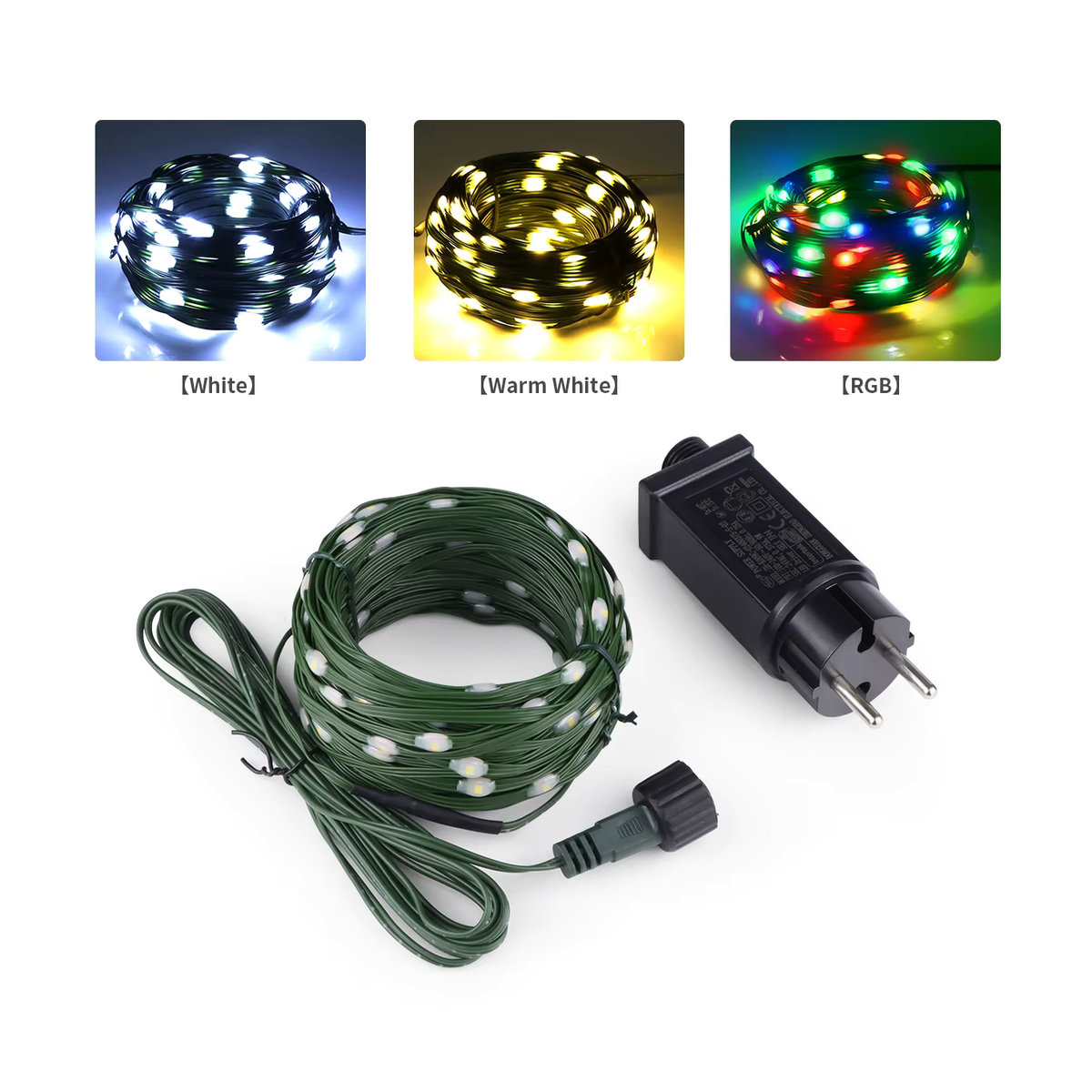 Lcamaw Warmweiße RGB-LED-Lichterkette aus Lederdraht für Weihnachtsdekoration und Gartendekoration, DC24V - Bild 2