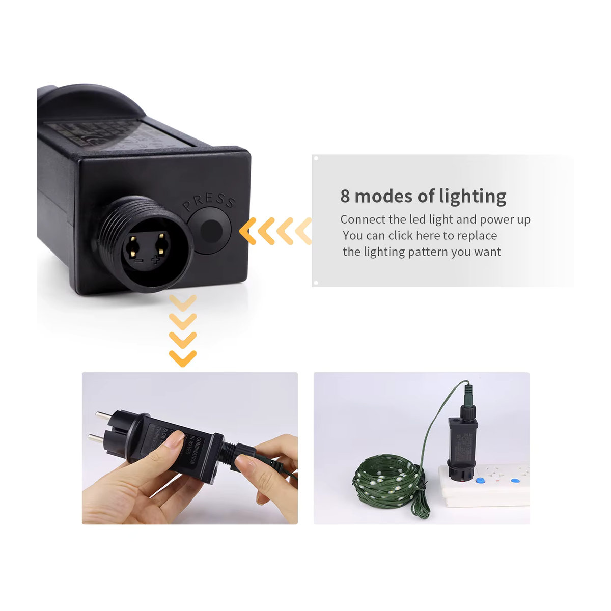 Lcamaw Warmweiße RGB-LED-Lichterkette aus Lederdraht für Weihnachtsdekoration und Gartendekoration, DC24V - Bild 4