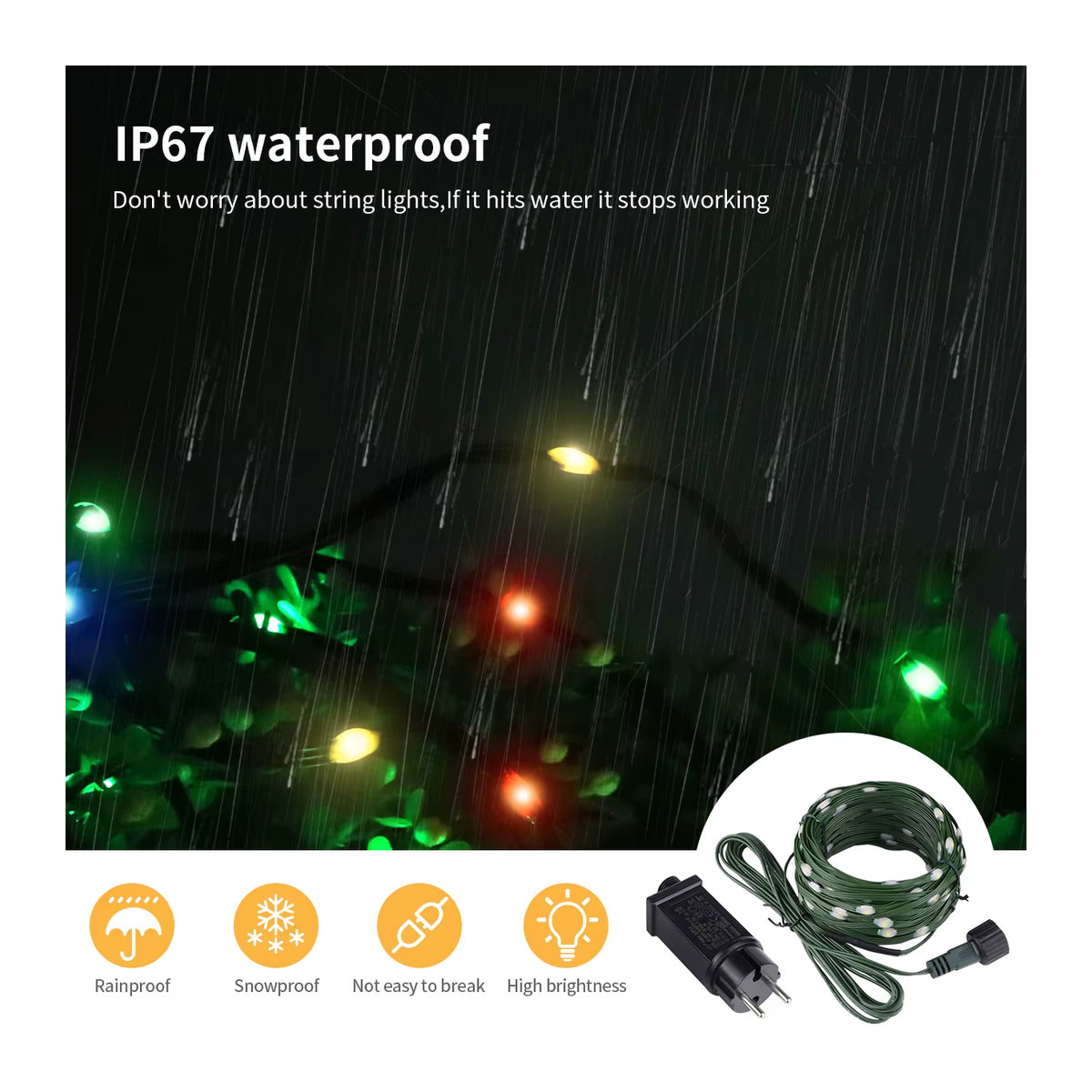 Lcamaw Warmweiße RGB-LED-Lichterkette aus Lederdraht für Weihnachtsdekoration und Gartendekoration, DC24V - Bild 6